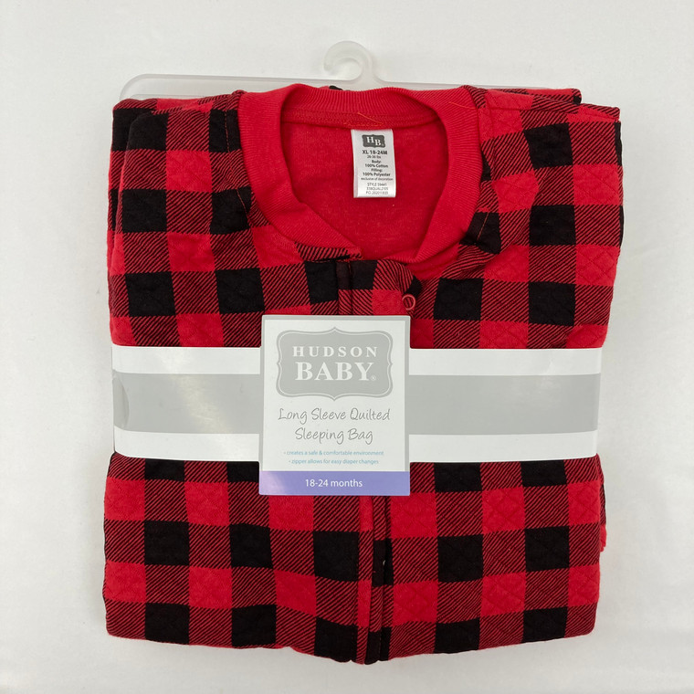 Hudson Baby Buffalo Plaid LS Quilted Sleeping Bag 18-24 mth