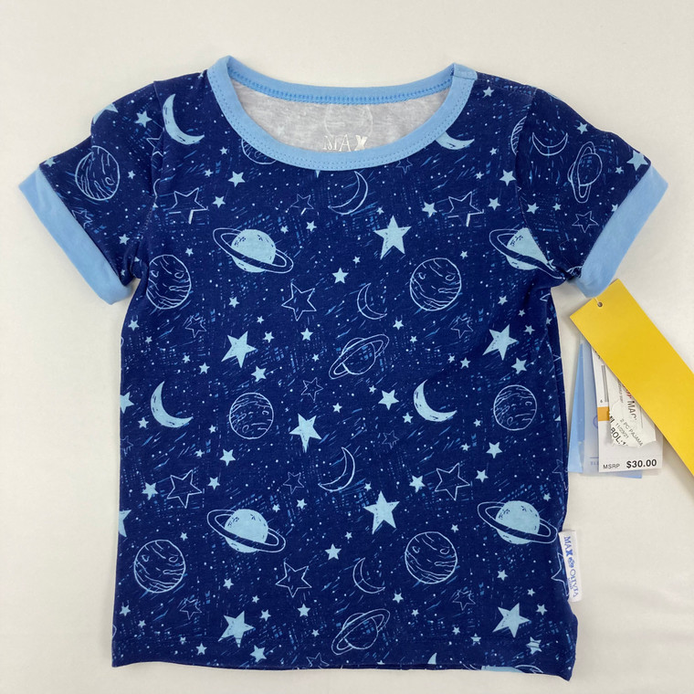 Max and Olivia Space-Print Pajama Tee 3T