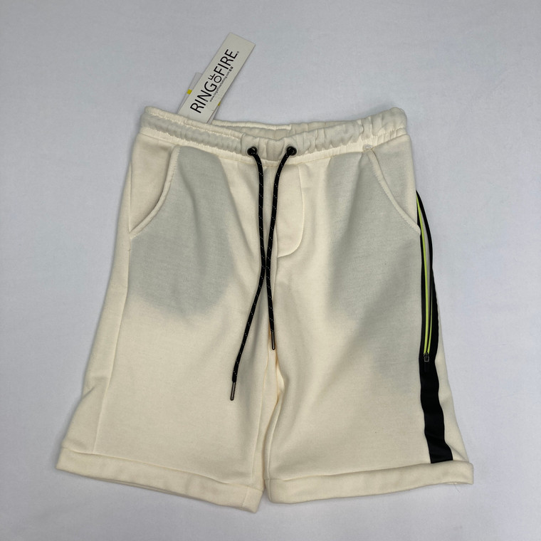 Ring of Fire Cream Fleece Shorts Medium