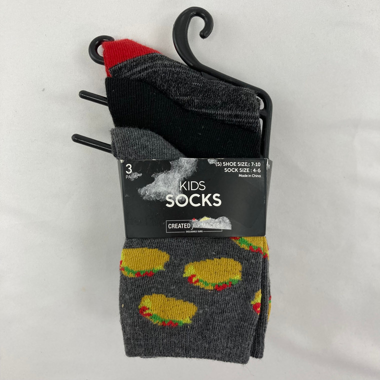 Centric 3-Pack Taco Crew Socks 4-6