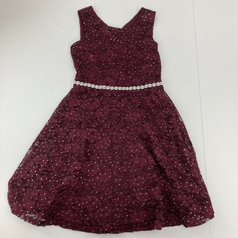 Speechless Kids Glitter Burgundy Lace Dress 10 yr