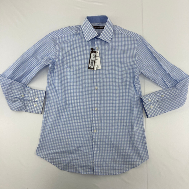 Michael Kors Checker Blue Button Up 12R