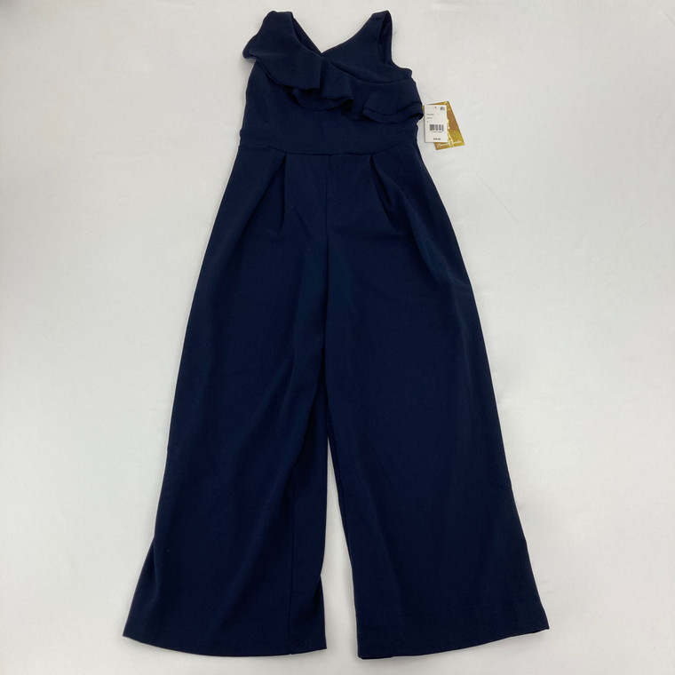 Emerald Sundae Navy Ruffle Jumpsuit 8 yr