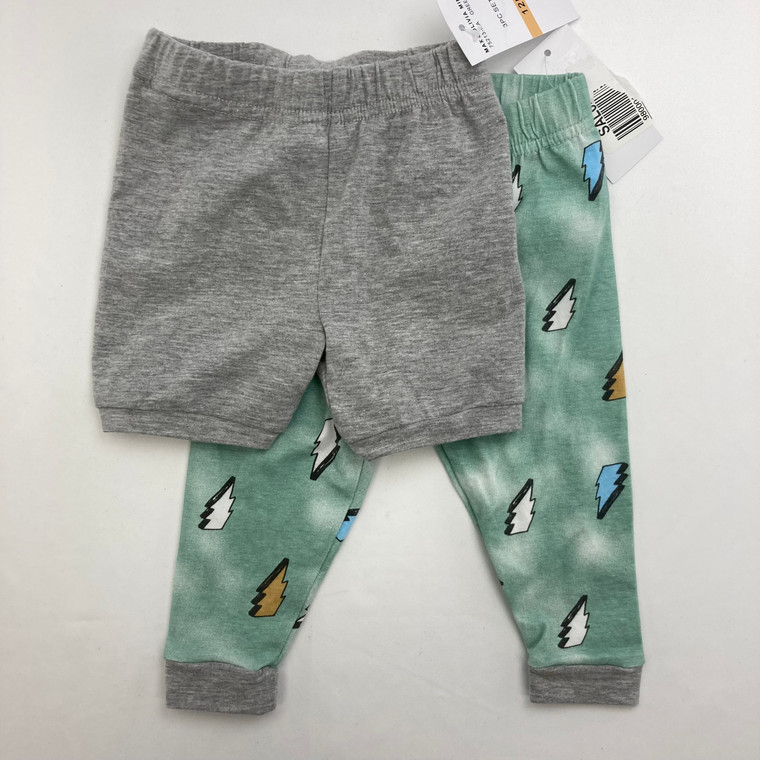 Max and Olivia 2-Pc Lightening Pajama Bottoms 12 mth