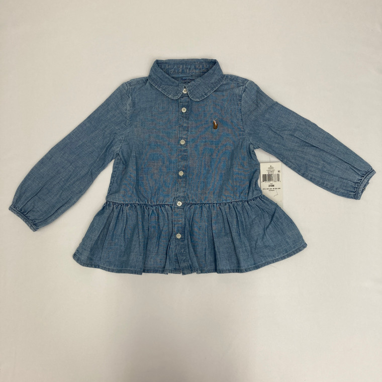 Ralph Lauren Long Sleeved Denim-Style Top 24 mth