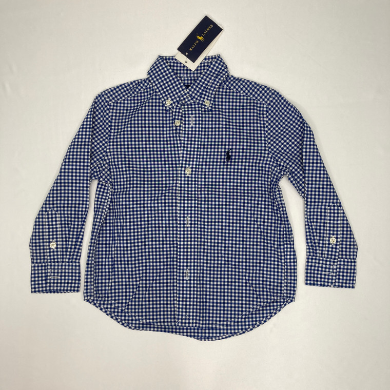 Ralph Lauren Long Sleeve Checkered Dress Shirt 3/3T