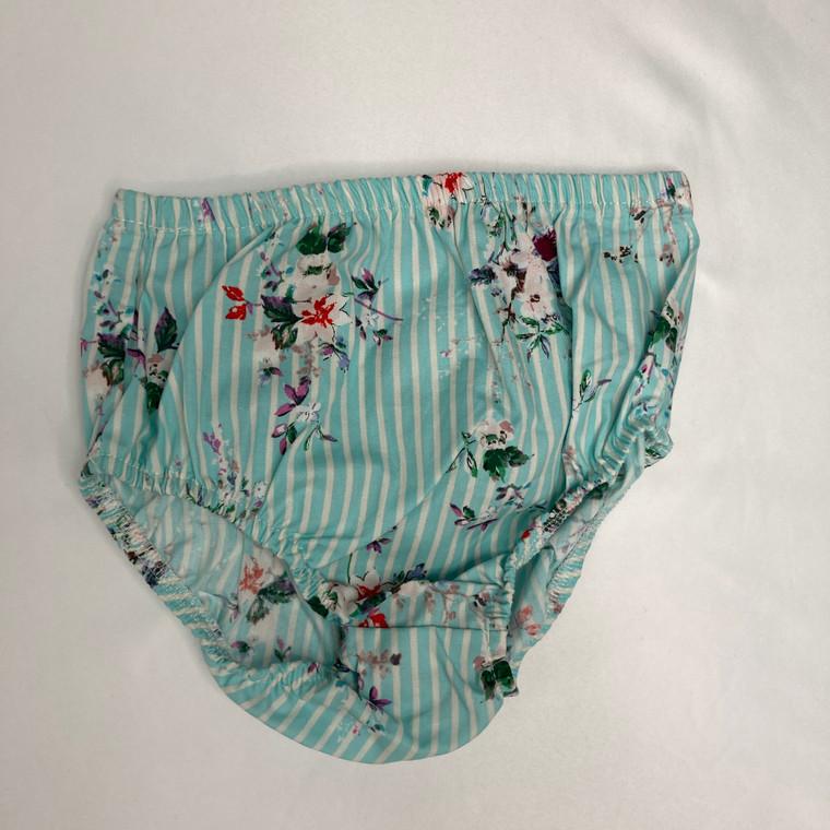 Bonnie Baby Light Blue Striped Floral Diaper Cover 18 mth
