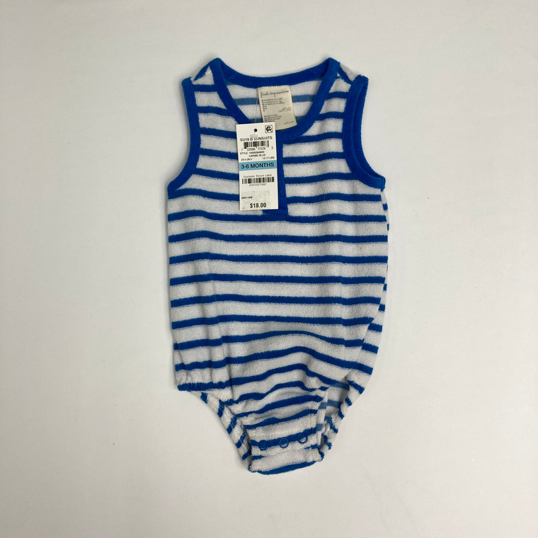 First impressions blue striped Sunsuit 3 mth