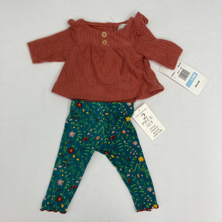 Rare Editions 2 pc Floral Top And Legging 3-6 mth