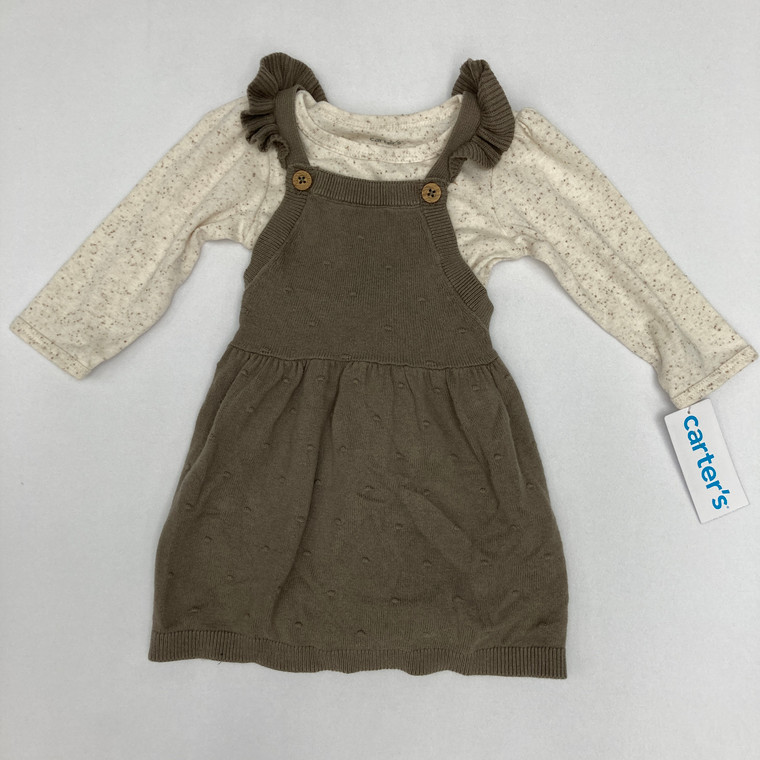 Carters 2-pc Speckled Dress and Long Sleeve 6 mth