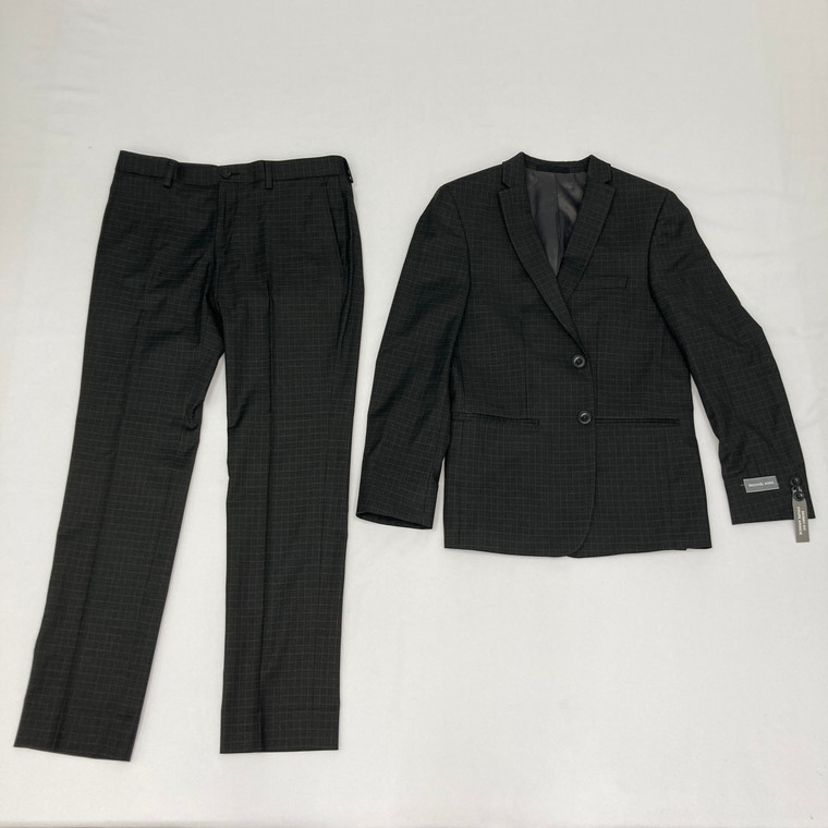 Michael Kors Black Grid 2 Piece Suit 14R