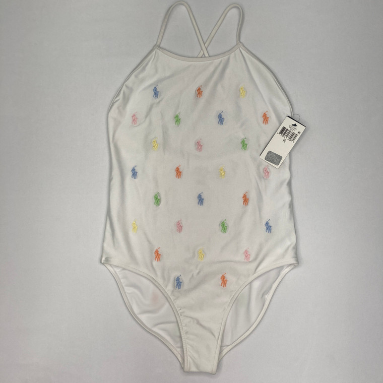 Ralph Lauren One Piece Logo Swimsuit 16 Yr