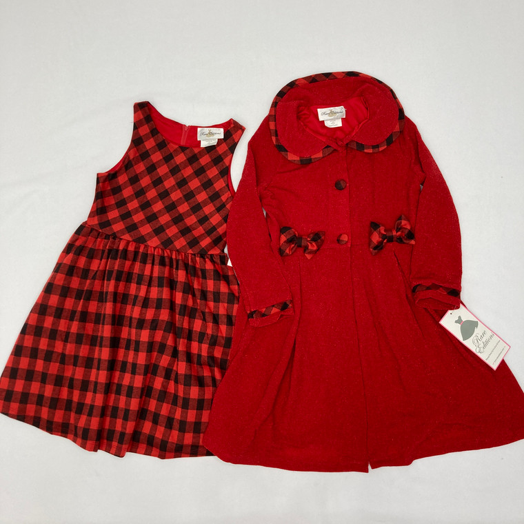 Rare Editions Lurex Knit Coat & Dress 2-Pc Set 8 Yr