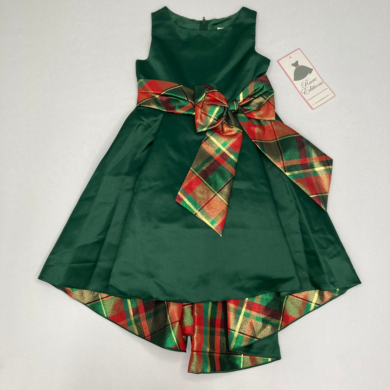 Rare Editions Green Satin Dress
