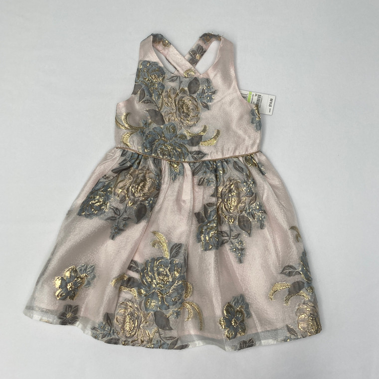 Pink & Violet Rose Gold Gray Floral Dress 4T