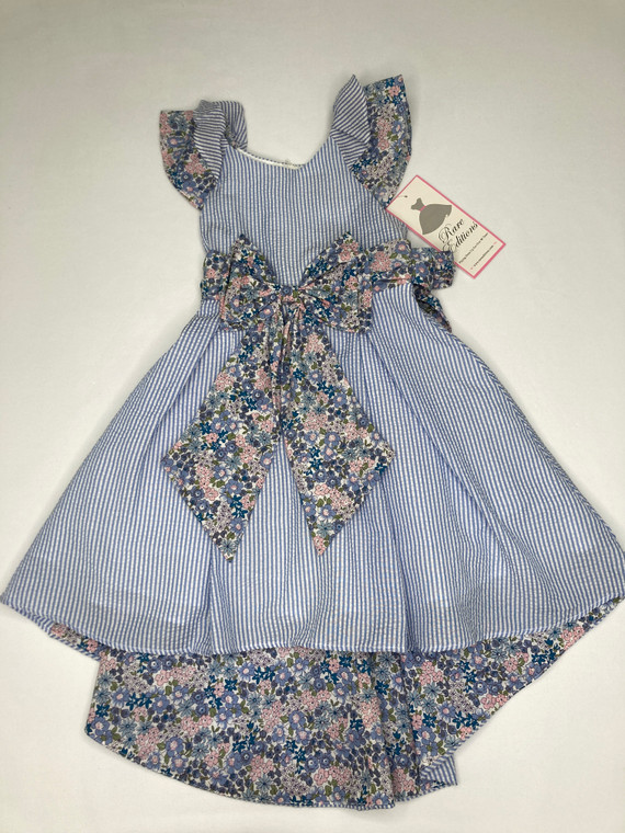 Rare Editions Blue Floral Dress 4yr