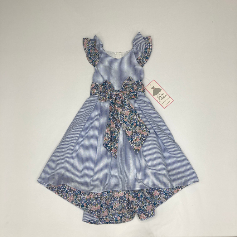 Rare Editions Blue Floral Dress 6yr