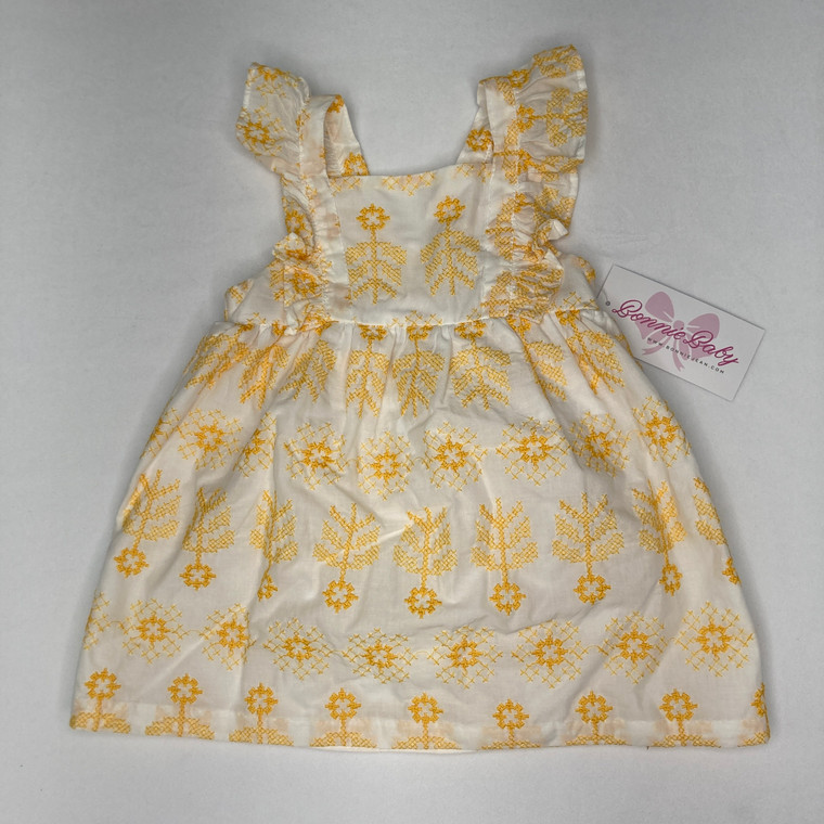 Bonnie Baby Yellow Eyelet Dress 12 mth