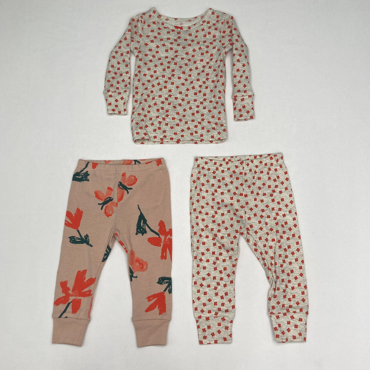 Carter's 3-Pc Floral Butterfly PJ Set 6 mth