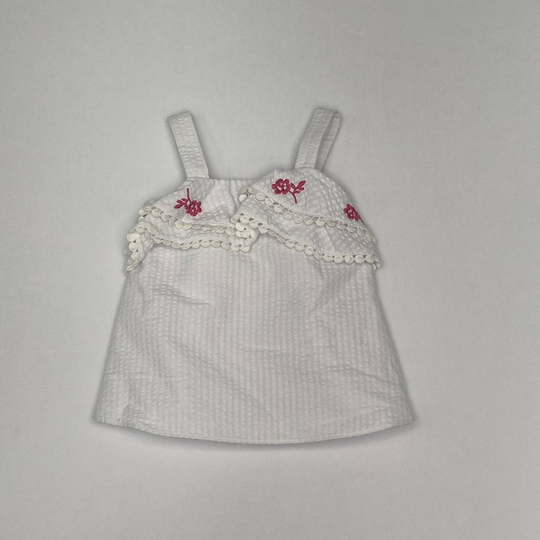 Bonnie Baby White Embroidered Tank 12 mth