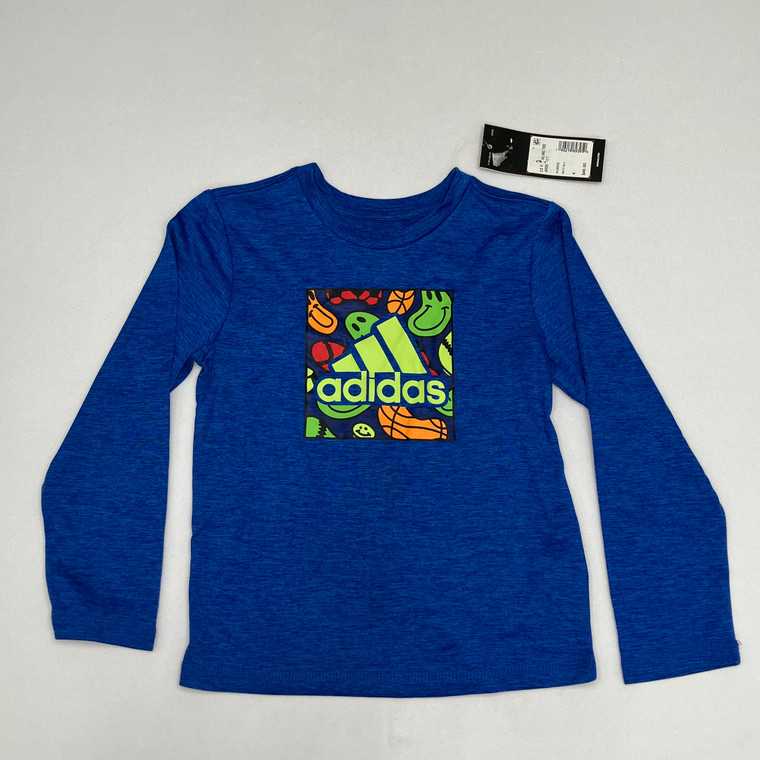 Adidas Little Boys Polyester Blue Tee 4T