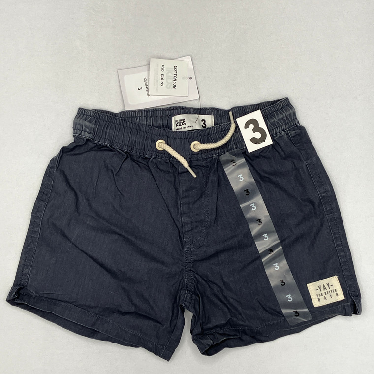 COTTON ON Navy Gray Volly Board Shorts 3 YR