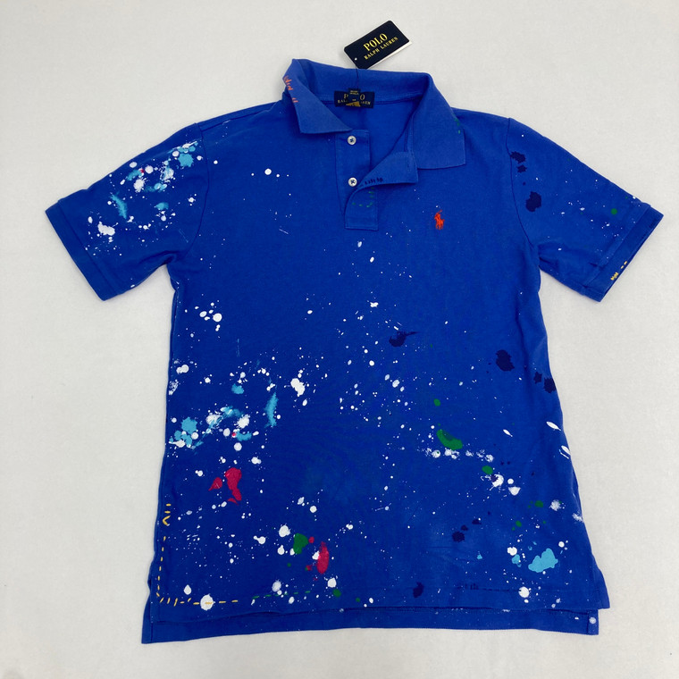 Ralph Lauren Blue Paint Splatter Shirt Large 14-16