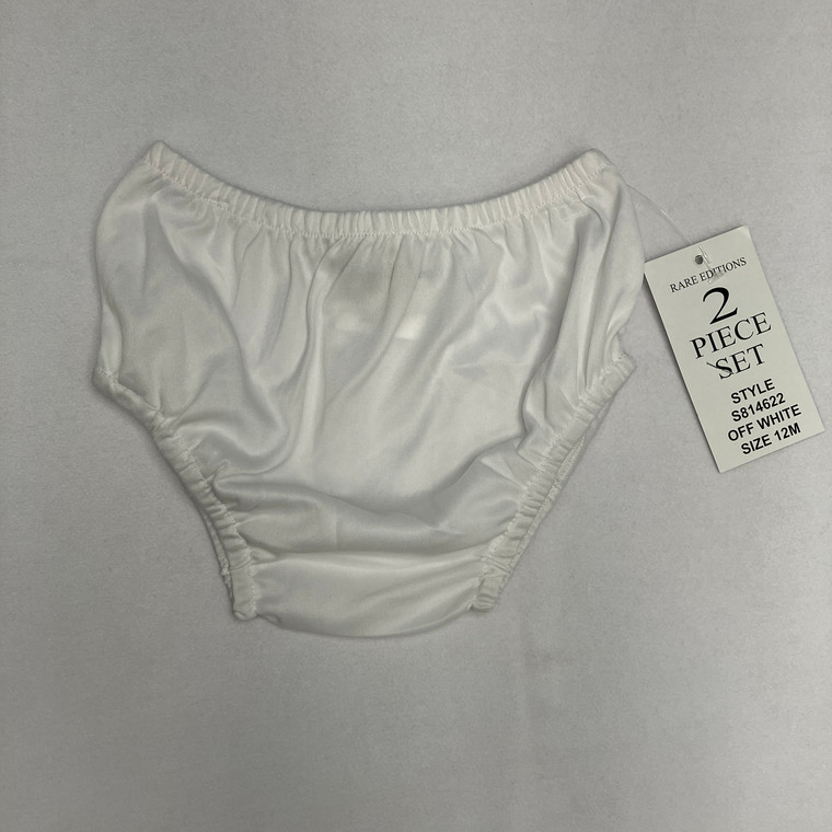 Rare Editions Off White Diaper Cover 12 mth