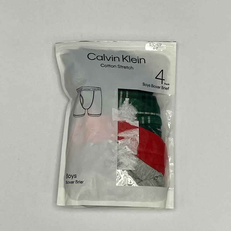 Calvin Klein Plaid Boxer Briefs S (6-7)