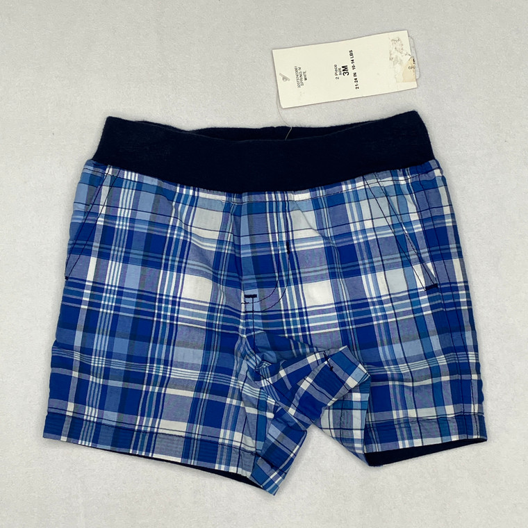 Ralph Lauren Reversible Plaid and Navy Shorts 3 mth