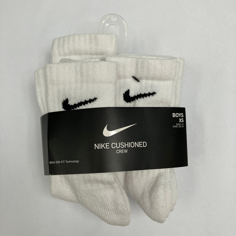 Nike 6 Pack White Logo Socks XS Shoe Size 10C-3y