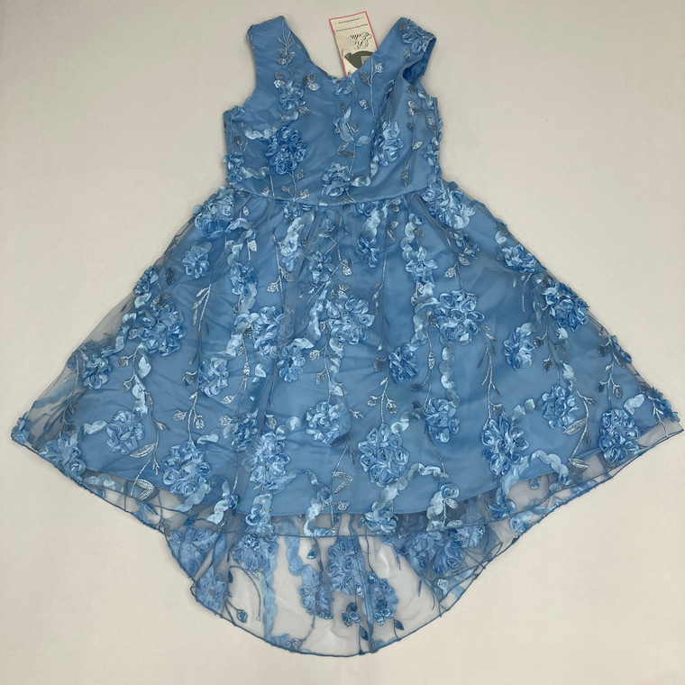 Rare Editions Floral Blue Dress 10 YR