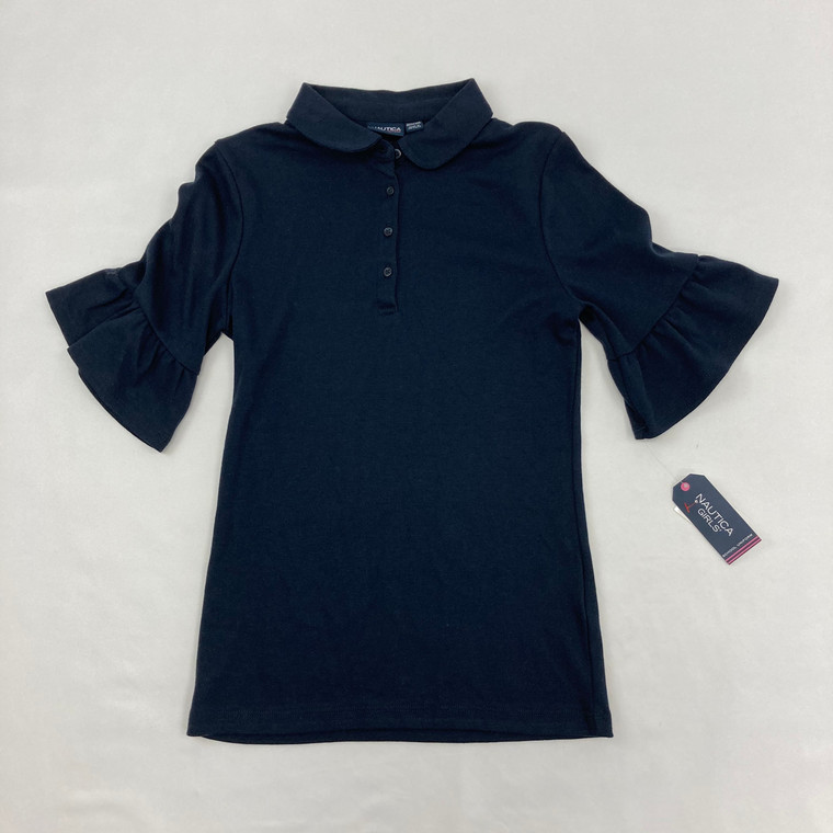 Nautica Ruffle Sleeve Polo Large 12-14 yr