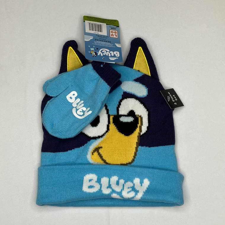 Bluey 2-Pc Beanie Hat W/ Mittens One Size