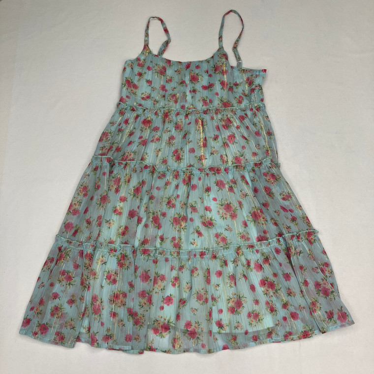 Rare Editions Gold Streak Carnation Dress 12 Yr