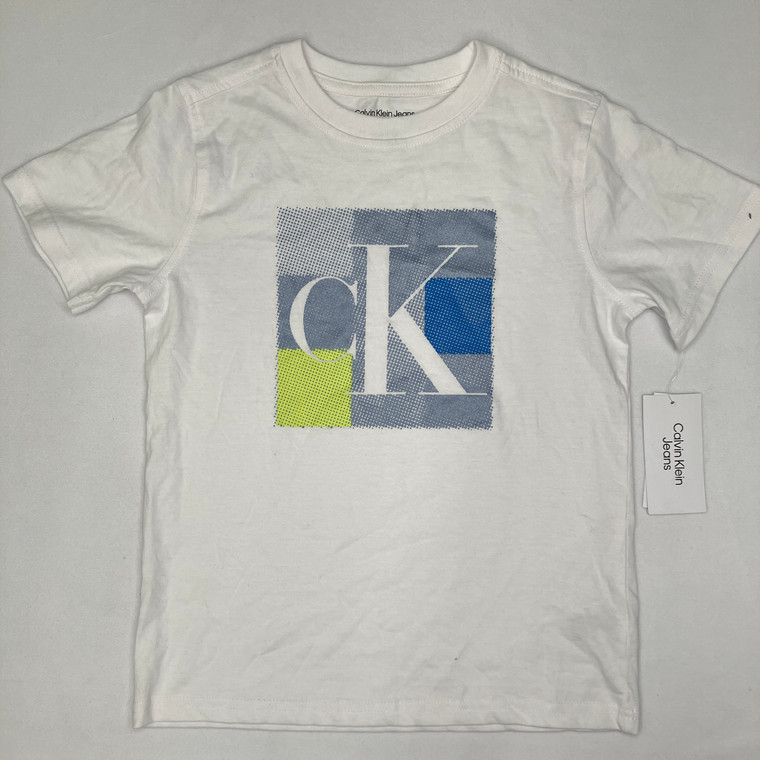 Calvin Klein White Logo Tee 7 Yr