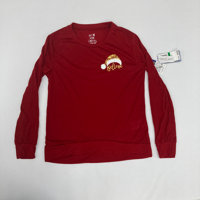 Max & Olivia Red Santa PJ Shirt L (10/12)