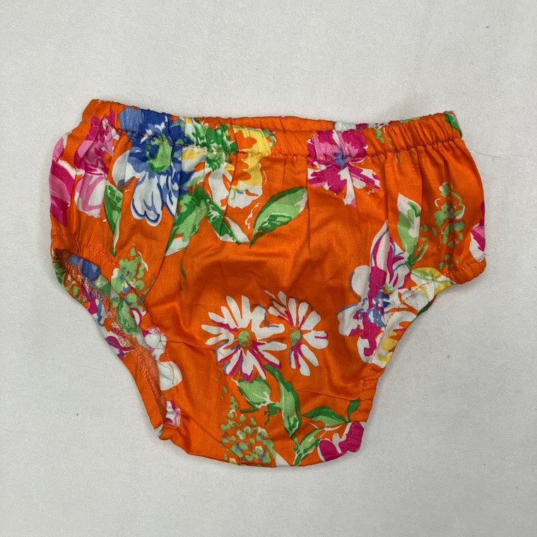 Rare Editions Orange Floral Diaper Cover 12 Mth