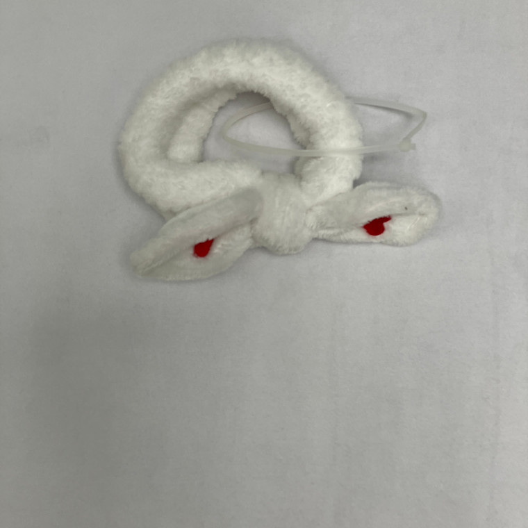 White Bunny Fuzzy Headband Small