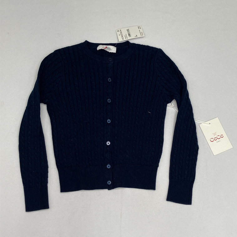 CeCe Navy Button Up Sweater S