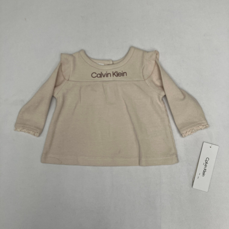 Calvin Klein Beige Ruffle Top 0/3m