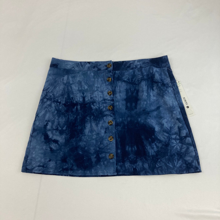 Aqua Button Down Tie Dye Skirt XL