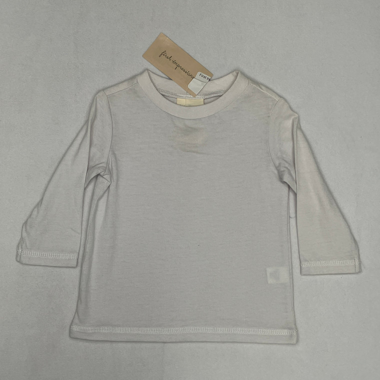 First Impressions Solid Off-white Top 3-6 mth