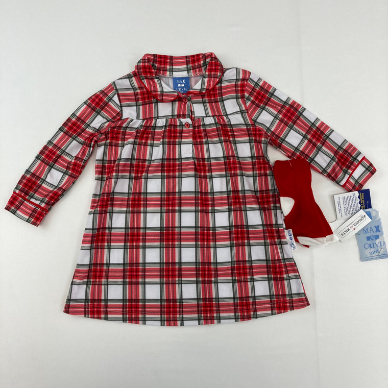 Max and Olivia Plaid Sleep Gown 18 mth