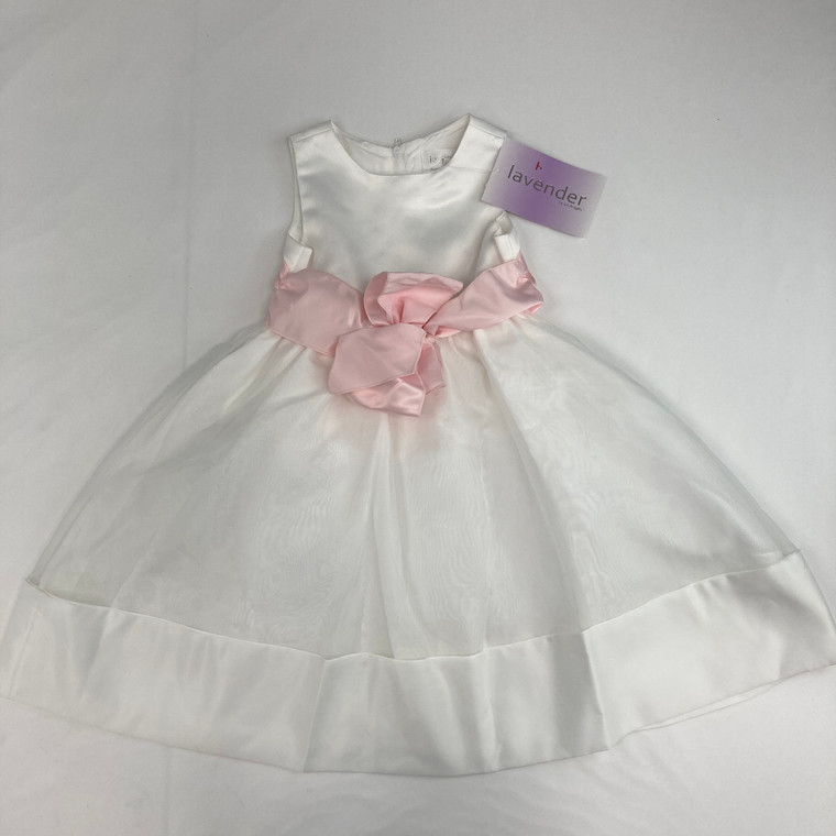 Lavender White Ribbon Dress 3T
