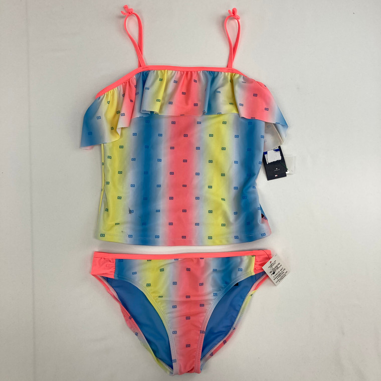 Tommy Hilfiger Ruffle Rainbow Logo Swimsuit XL 16 yr
