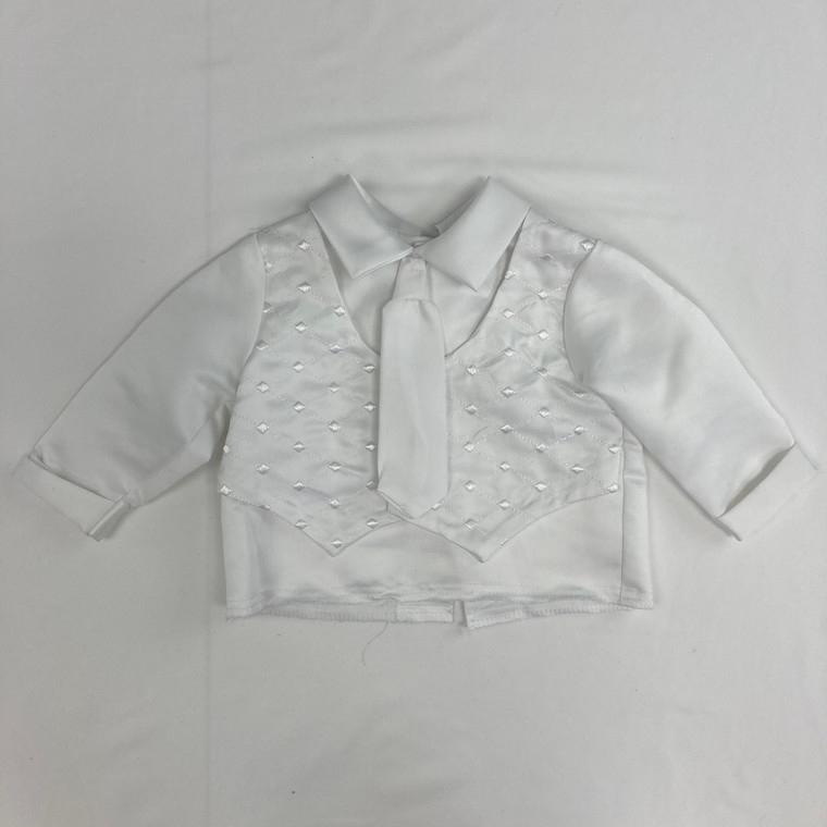 Fancy Solid Shirt with Tie 6-9 mth