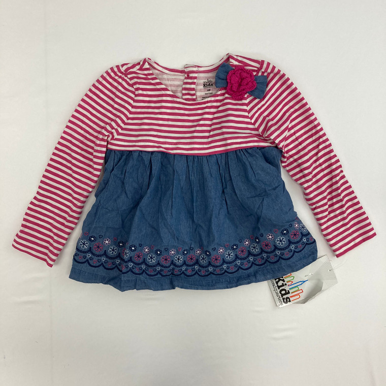 Kids Headquarters Striped Flower Top 24 mth