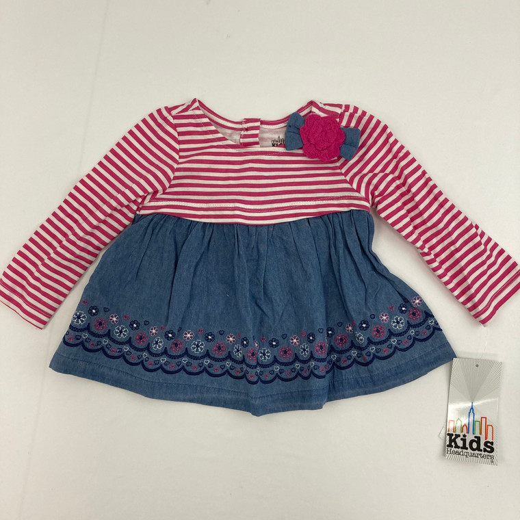 Kids Headquarters Stripe Chambray Top 12 mth