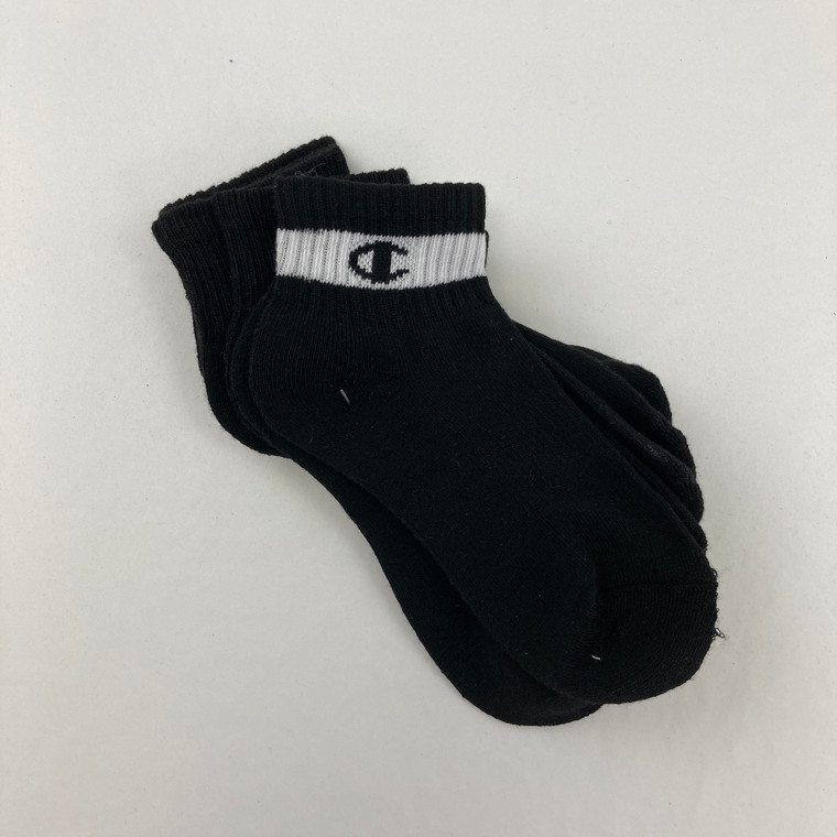 Champion 3-pc Black Socks Medium